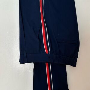 Forever 21 Navy Pantsuit with Red and White Stripes